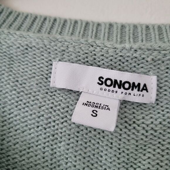 Sonoma Cable Knit Sweater Green S - Picture 2 of 6